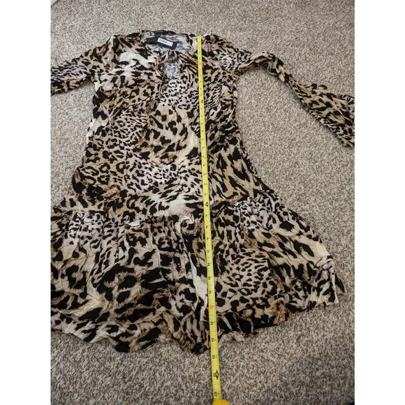 Banana Republic NEW Dress Animal Print Size M Ruffles Knee Length.