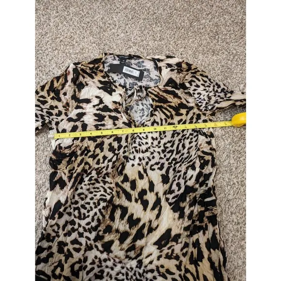 Banana Republic NEW Dress Animal Print Size M Ruffles Knee Length.