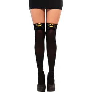 Batgirl Women's Thigh High Batman Logo Costume Leggings Stockings w/ Bow
