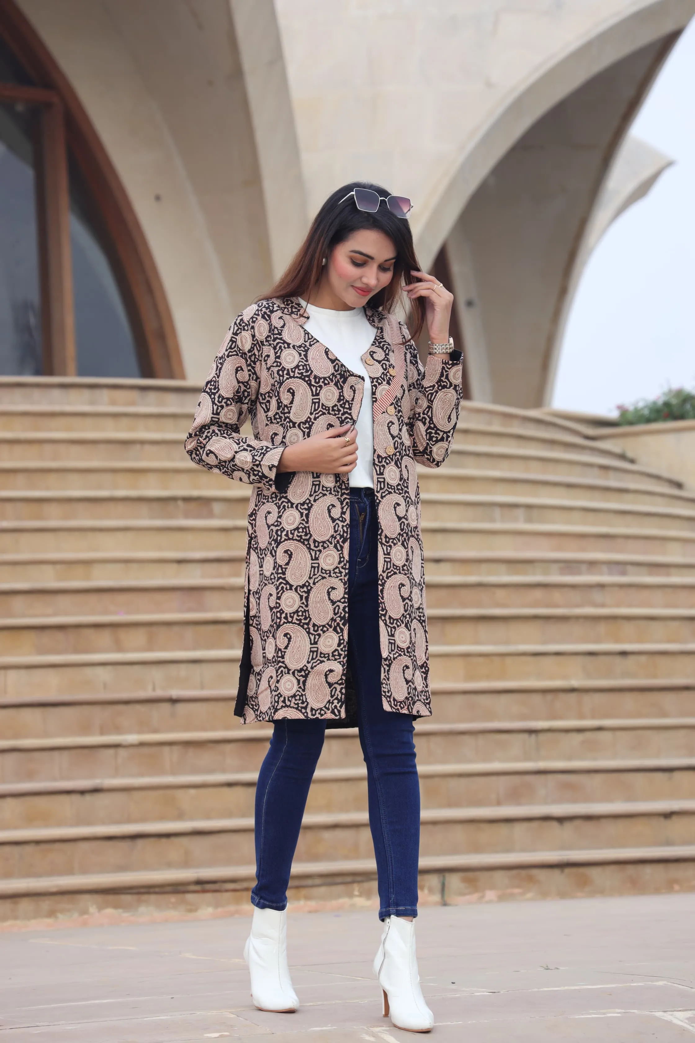 Beautiful Black Bagru Hand Block Printed Pure Cotton Winter Jackets
