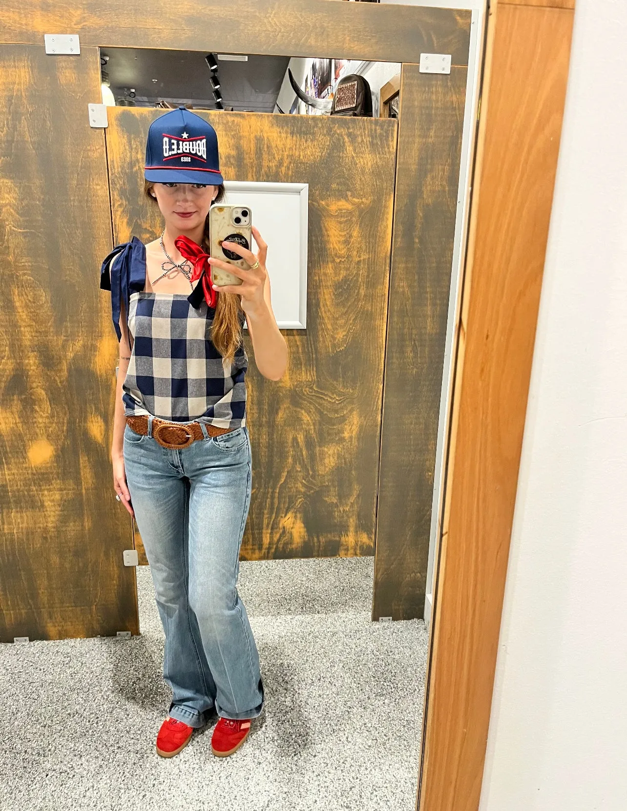 Belle Bow Top -  Country Checks