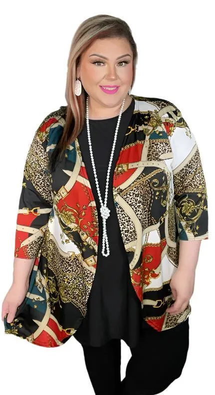 Belt & Chain print Cardigan