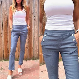 Bevy Flog - Sofia Pant in Blue check