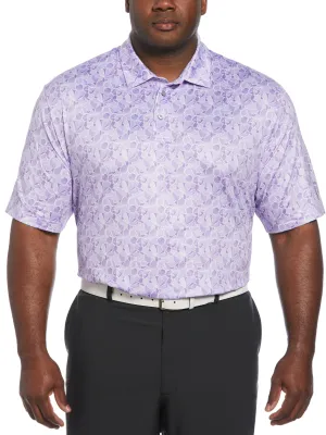 Big & Tall Brush Stroke Floral Print Golf Polo