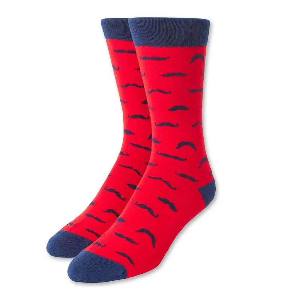 Big Mustache Red Men's Socks
