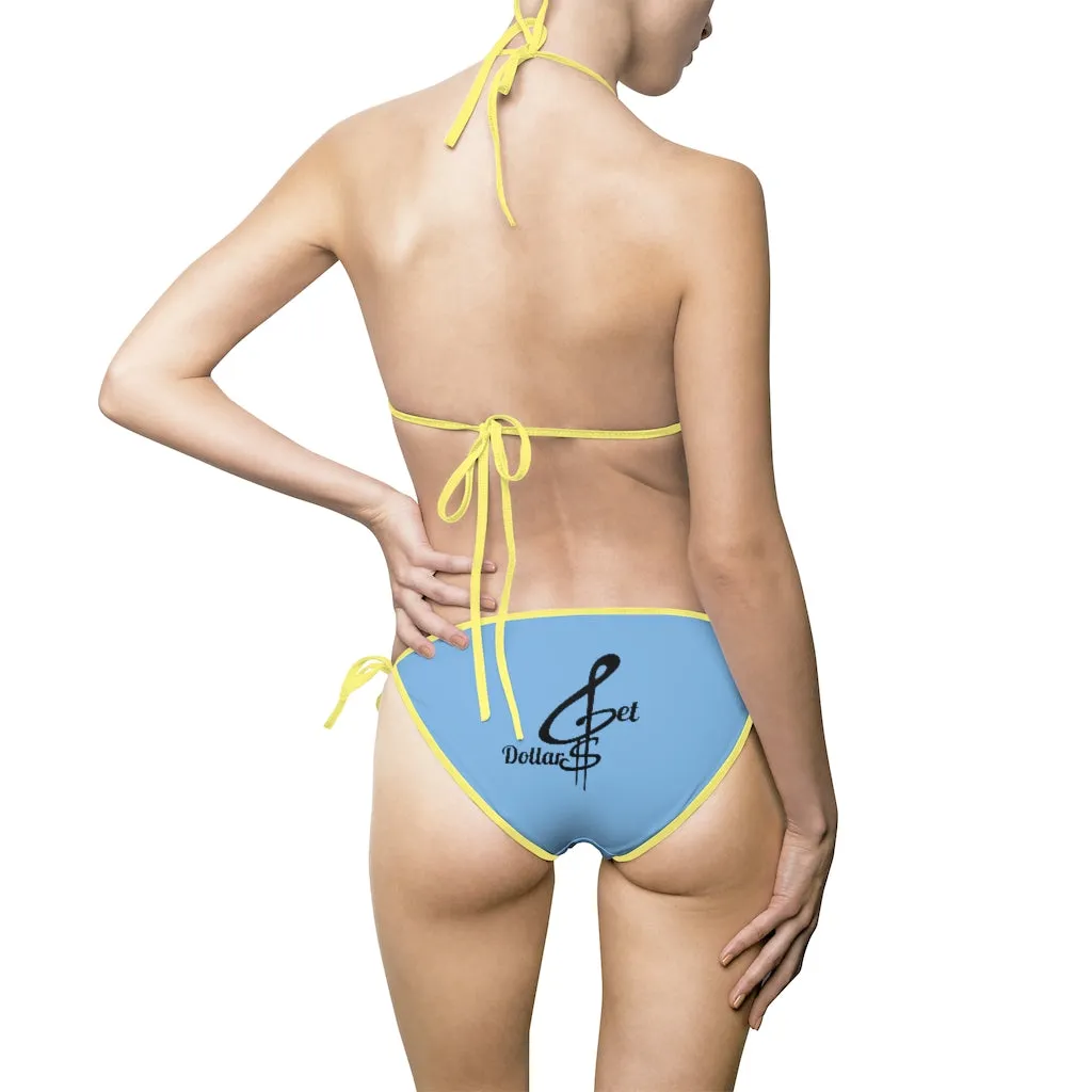 Bikini Blue Swimsuit (Multiple Strap Colors)