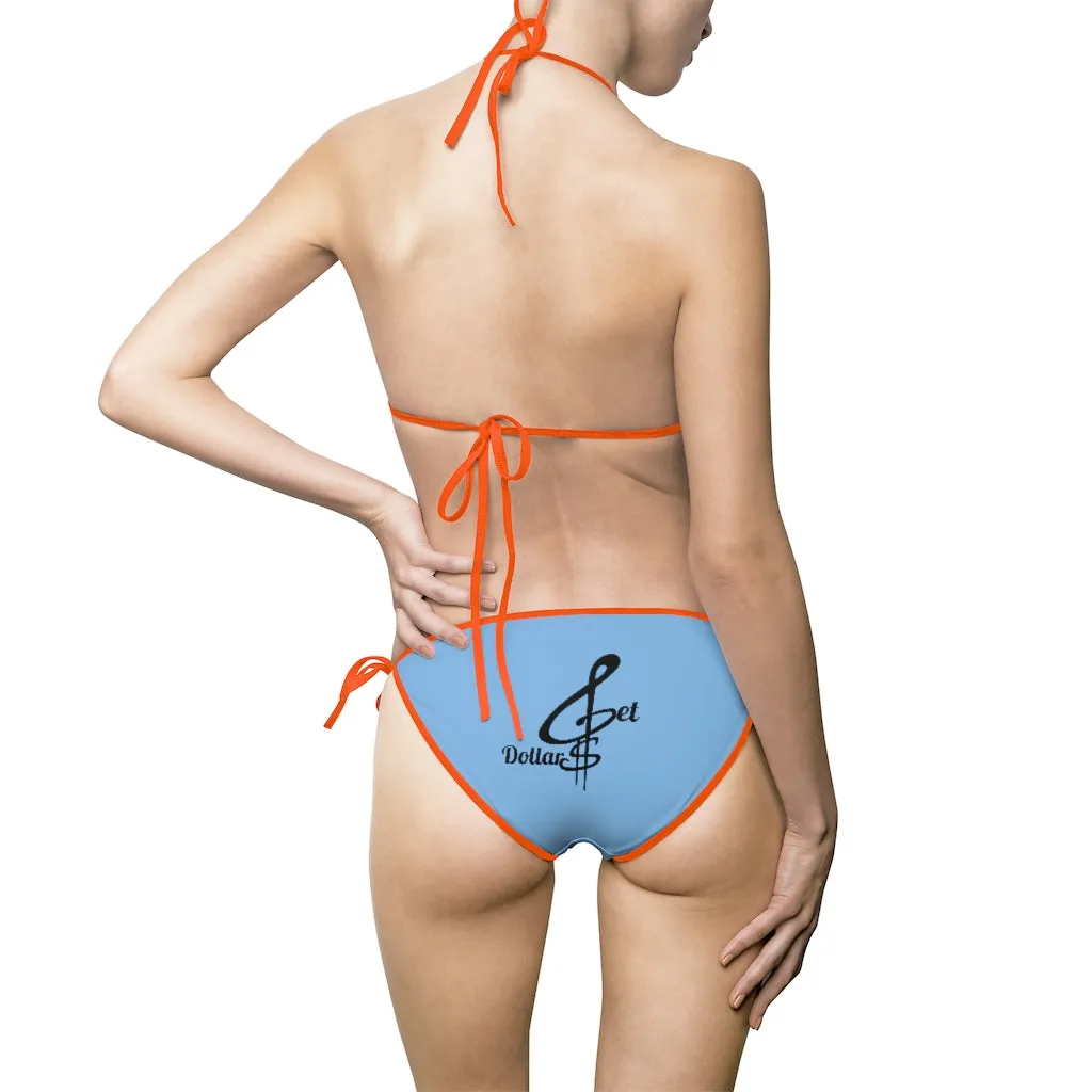 Bikini Blue Swimsuit (Multiple Strap Colors)