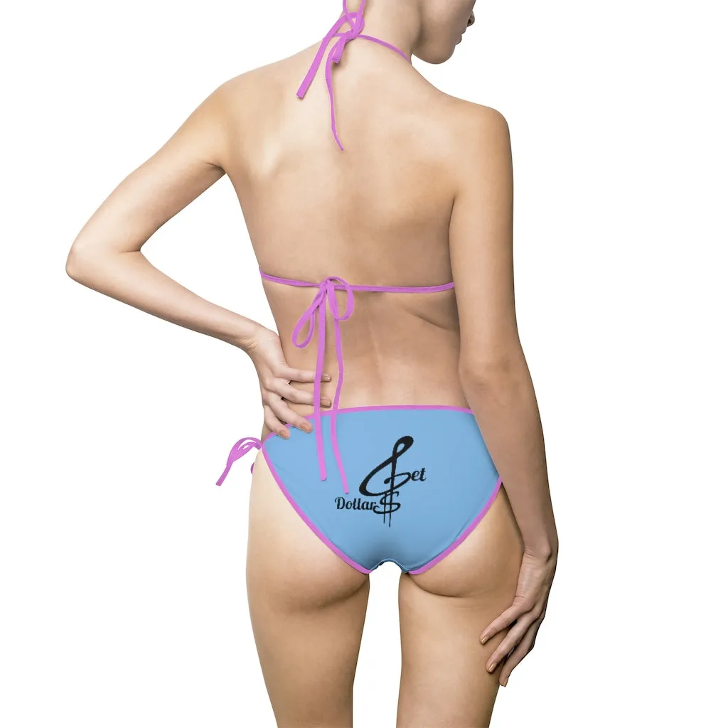 Bikini Blue Swimsuit (Multiple Strap Colors)
