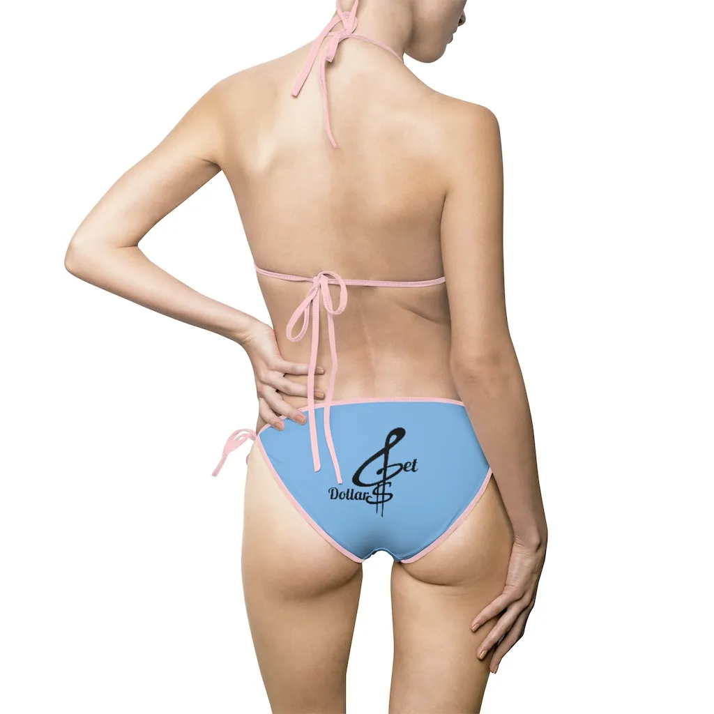 Bikini Blue Swimsuit (Multiple Strap Colors)