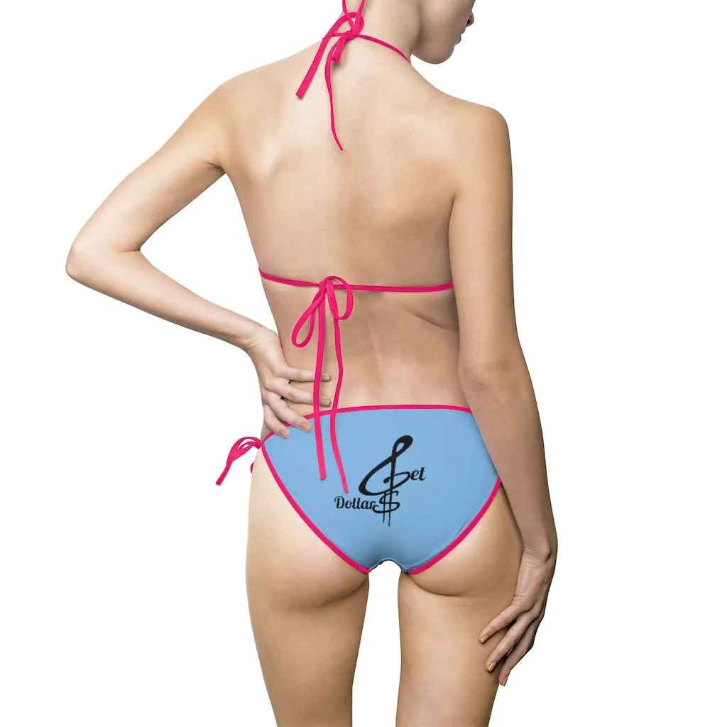 Bikini Blue Swimsuit (Multiple Strap Colors)