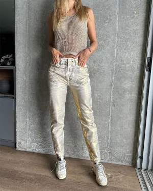 Billie – Women's Metallic High-Waisted Jeans