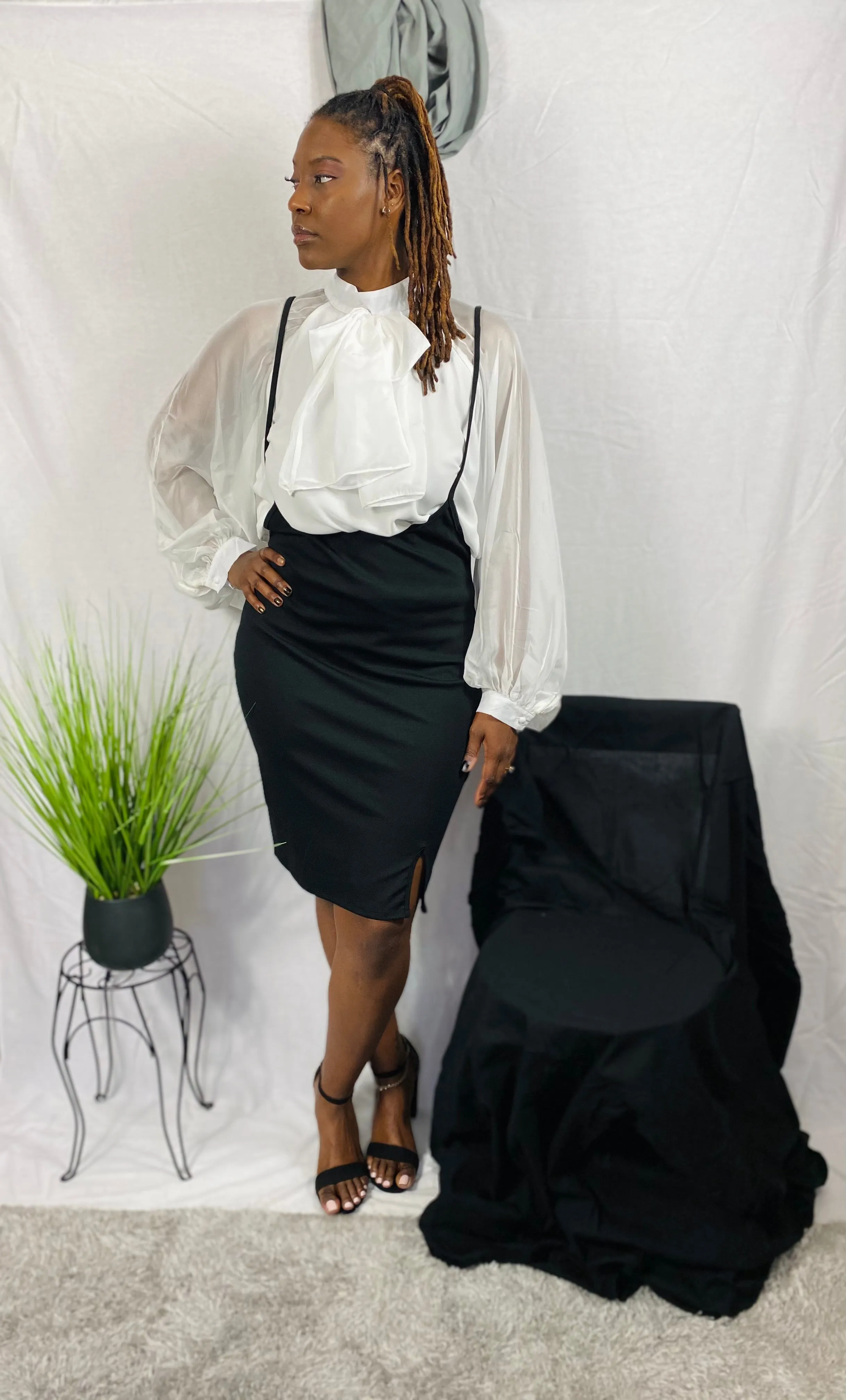 Bishop Sleeve Bow Blouse