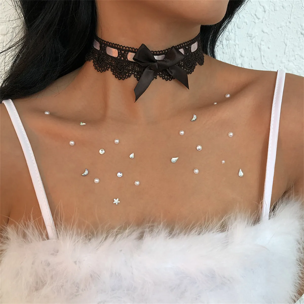Black & White Bow Choker