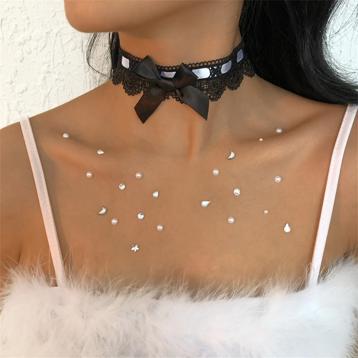 Black & White Bow Choker