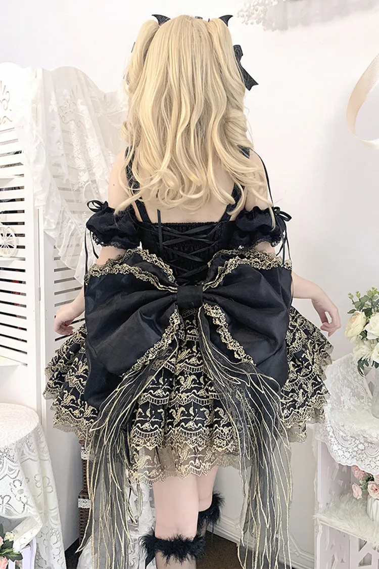 Black Angel Sweetheart Multi-Layered Lace Sweet Princess Ballet Lolita Dress