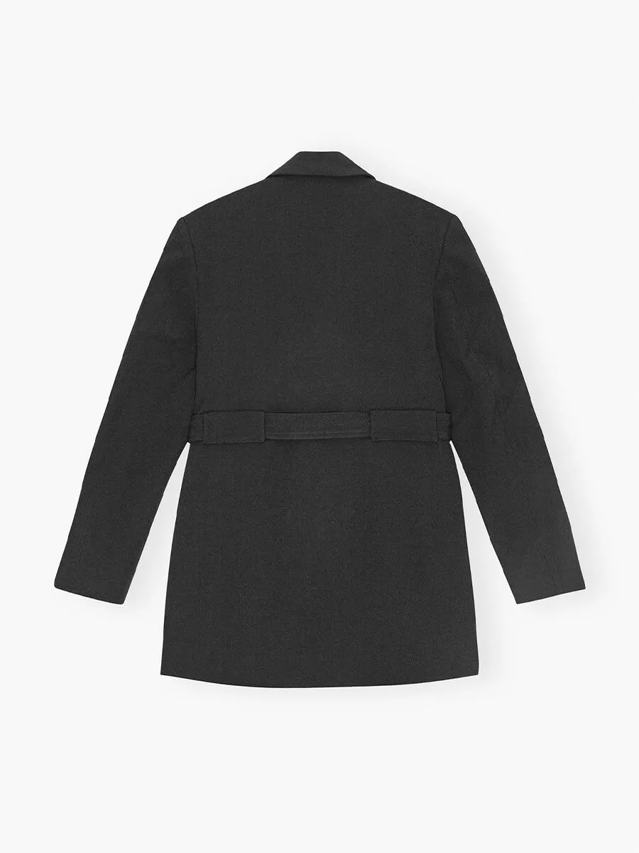 Black Bonded Crepe Blazer