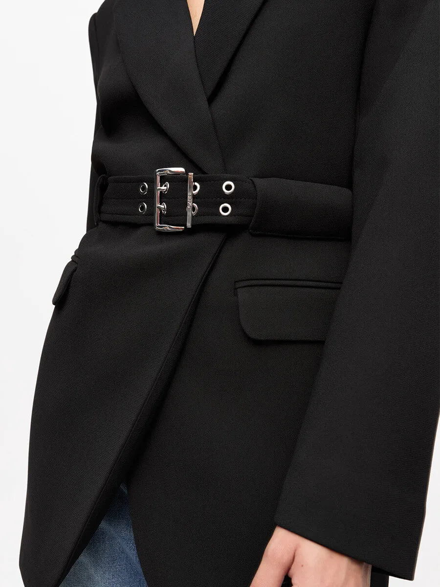 Black Bonded Crepe Blazer