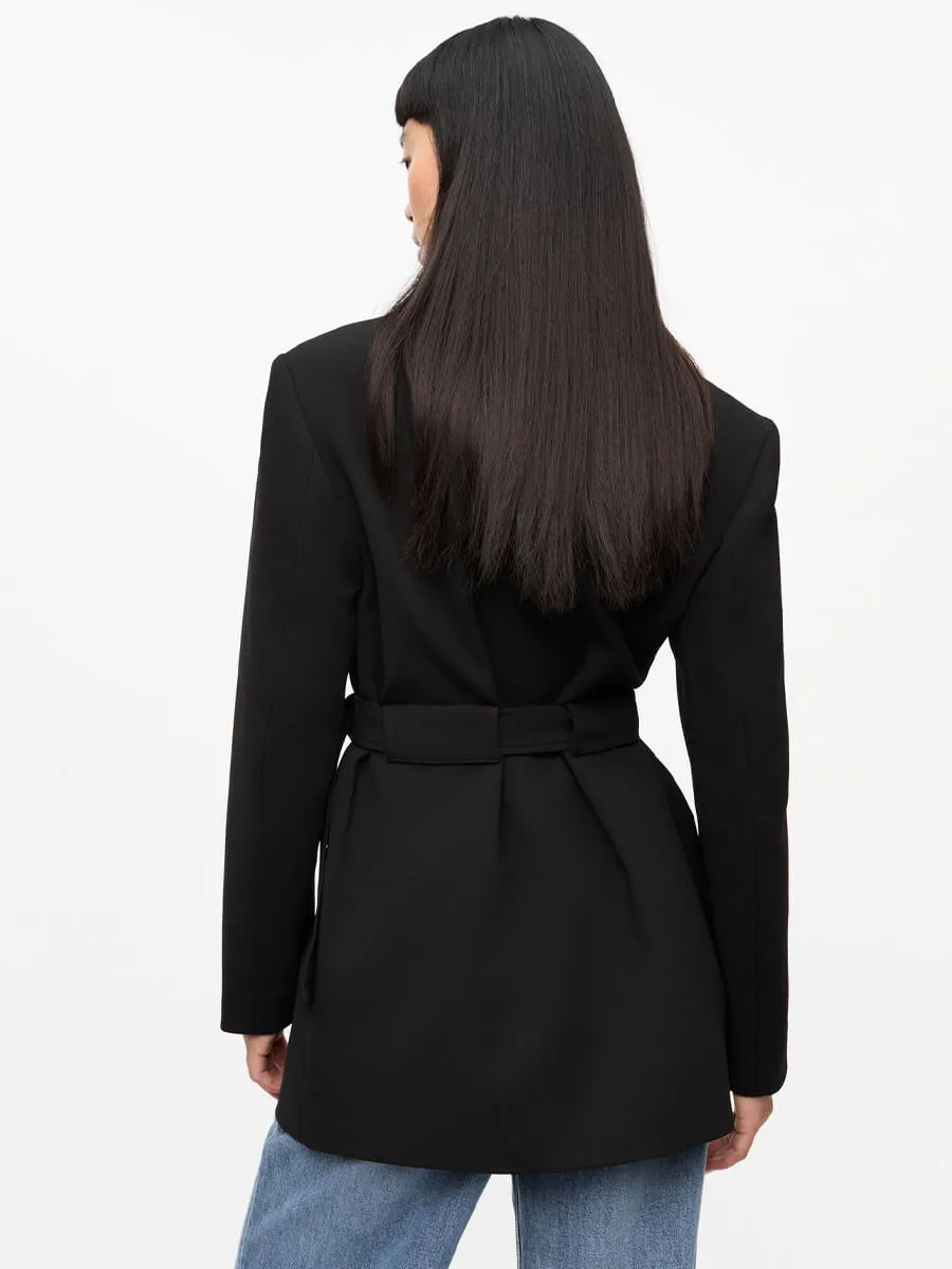 Black Bonded Crepe Blazer