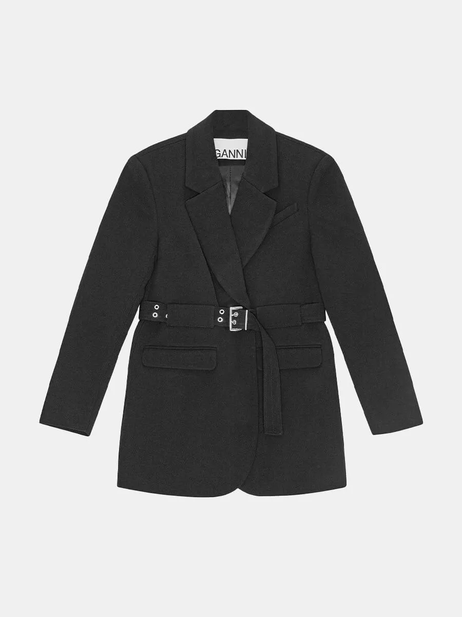 Black Bonded Crepe Blazer