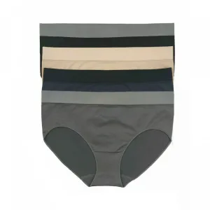 Black Bow Women's 4 Pack Seamless Microfiber Hipster Panties Assorted Medium