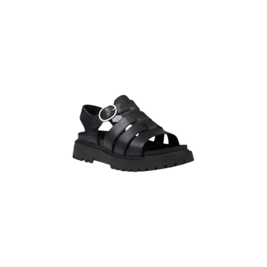 Black Leather Gladiator Sandal