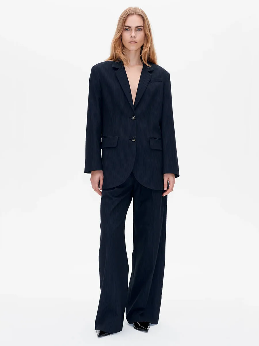 Bleona Blazer - Blackish Pinstripe