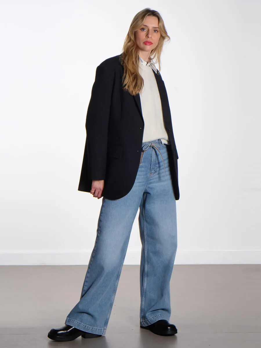 Bleona Blazer - Blackish Pinstripe