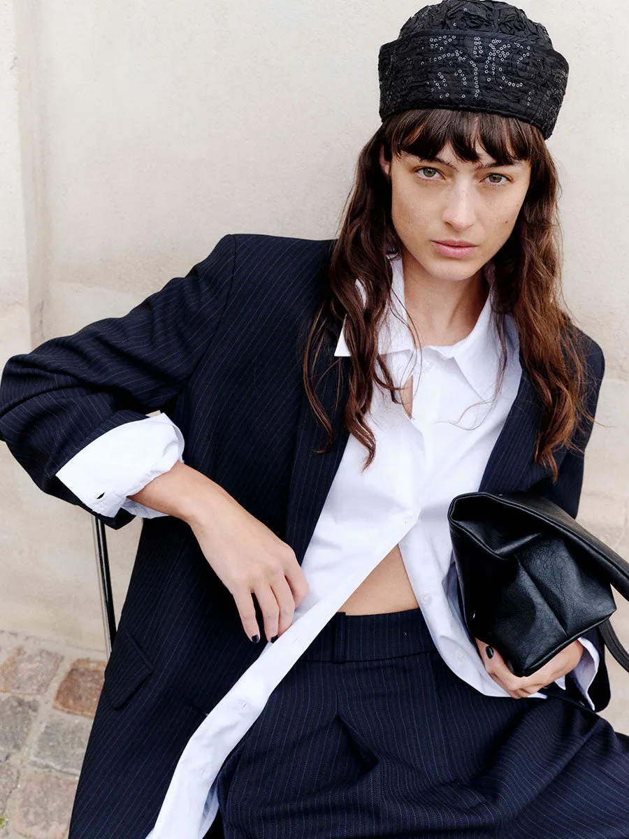 Bleona Blazer - Blackish Pinstripe