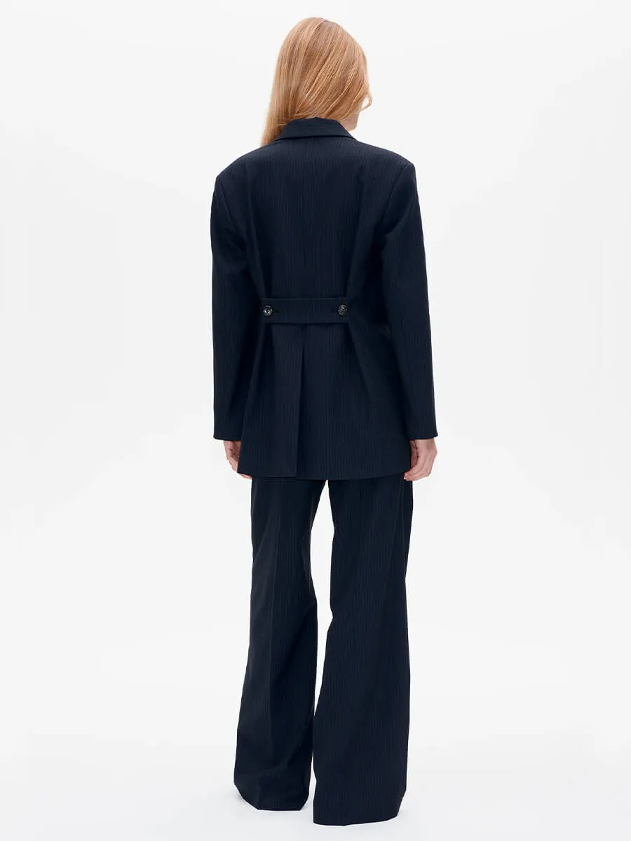 Bleona Blazer - Blackish Pinstripe