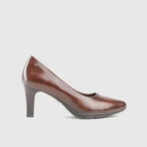 Block Heel Court Shoe 10283 Brown