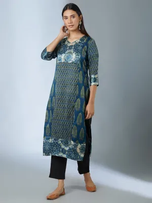 BLUE AJRAK KURTA