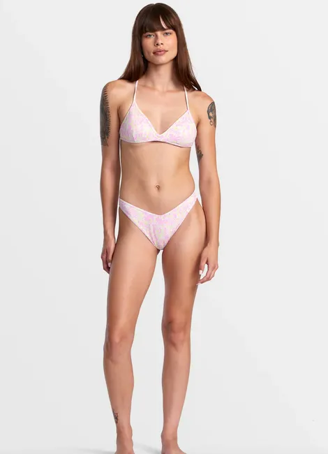 Blurred V-Front French Bikini Bottoms - Latte