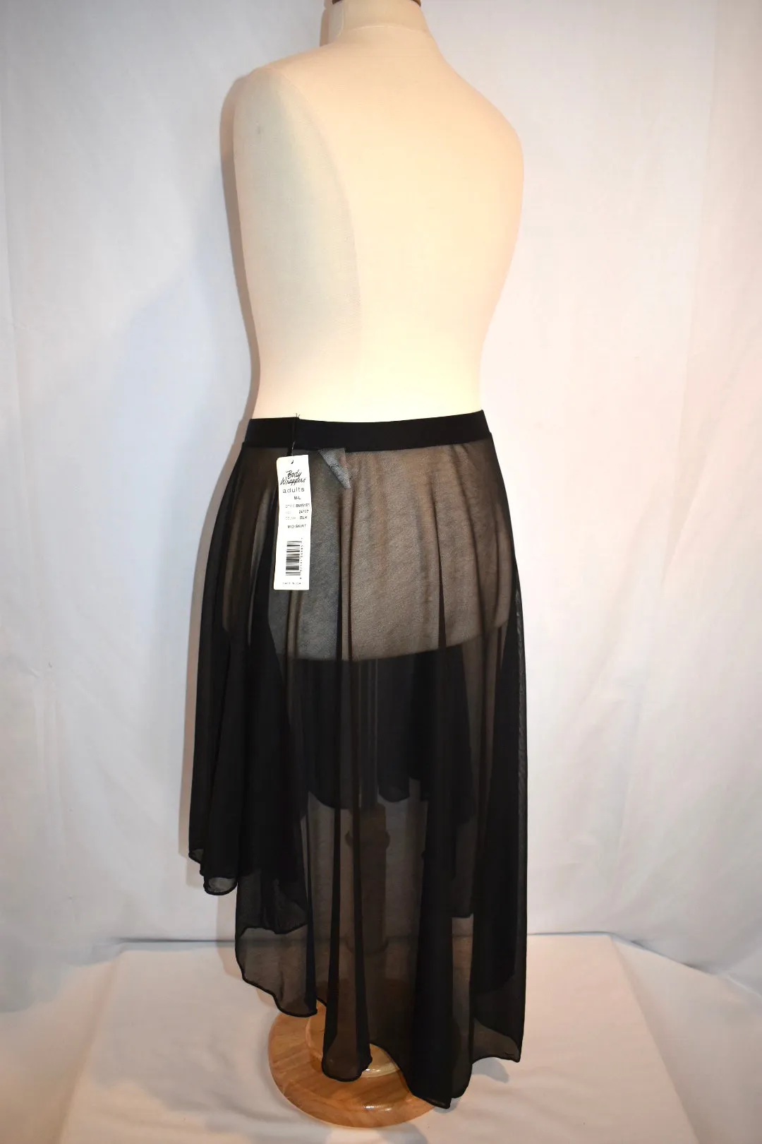 Body Wrappers Black Mid-length Mesh Skirt