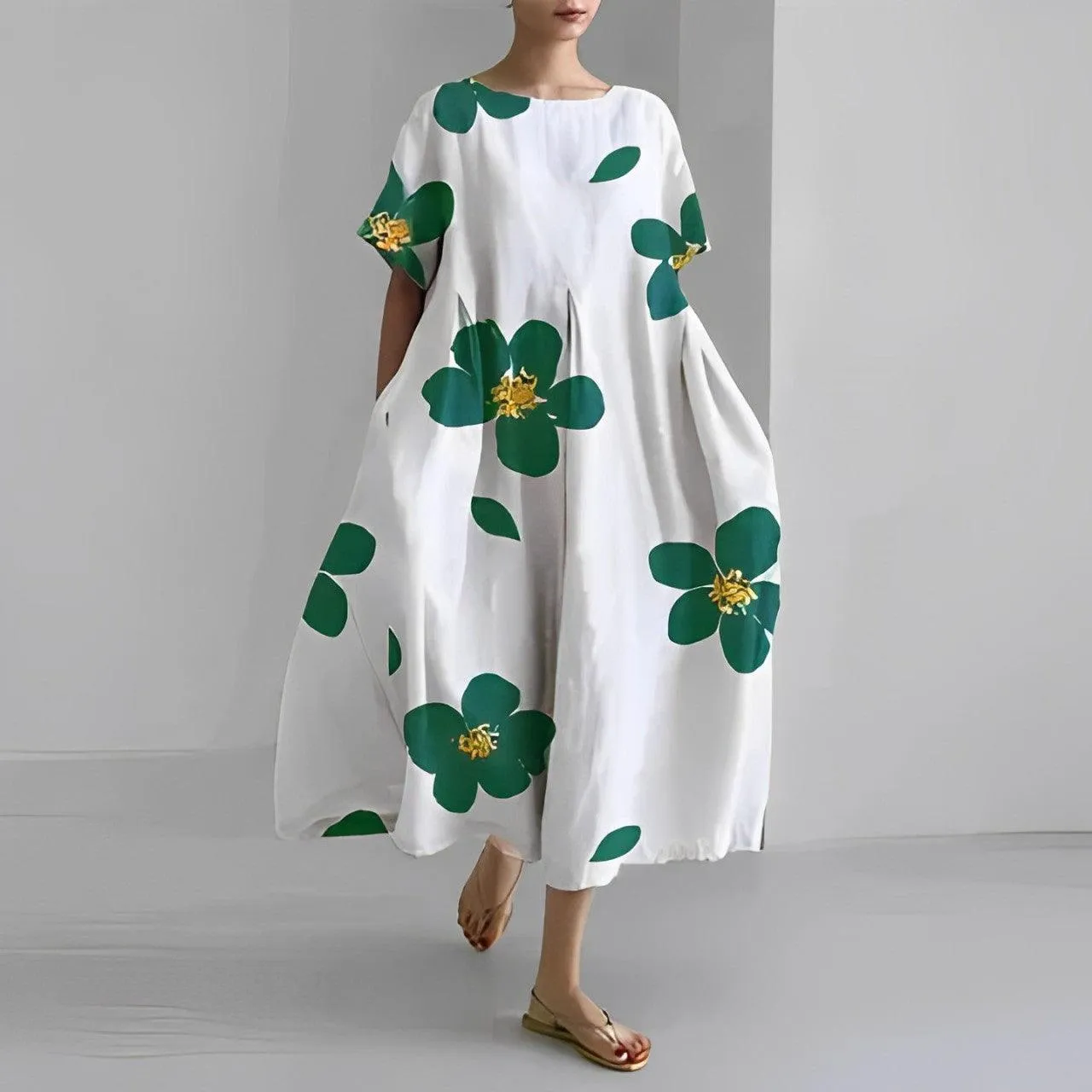 Boho Belle™ | Women's Floral Print Swing Dress | Casual Loose Fit, Lightweight Fabric & Comfortable Design