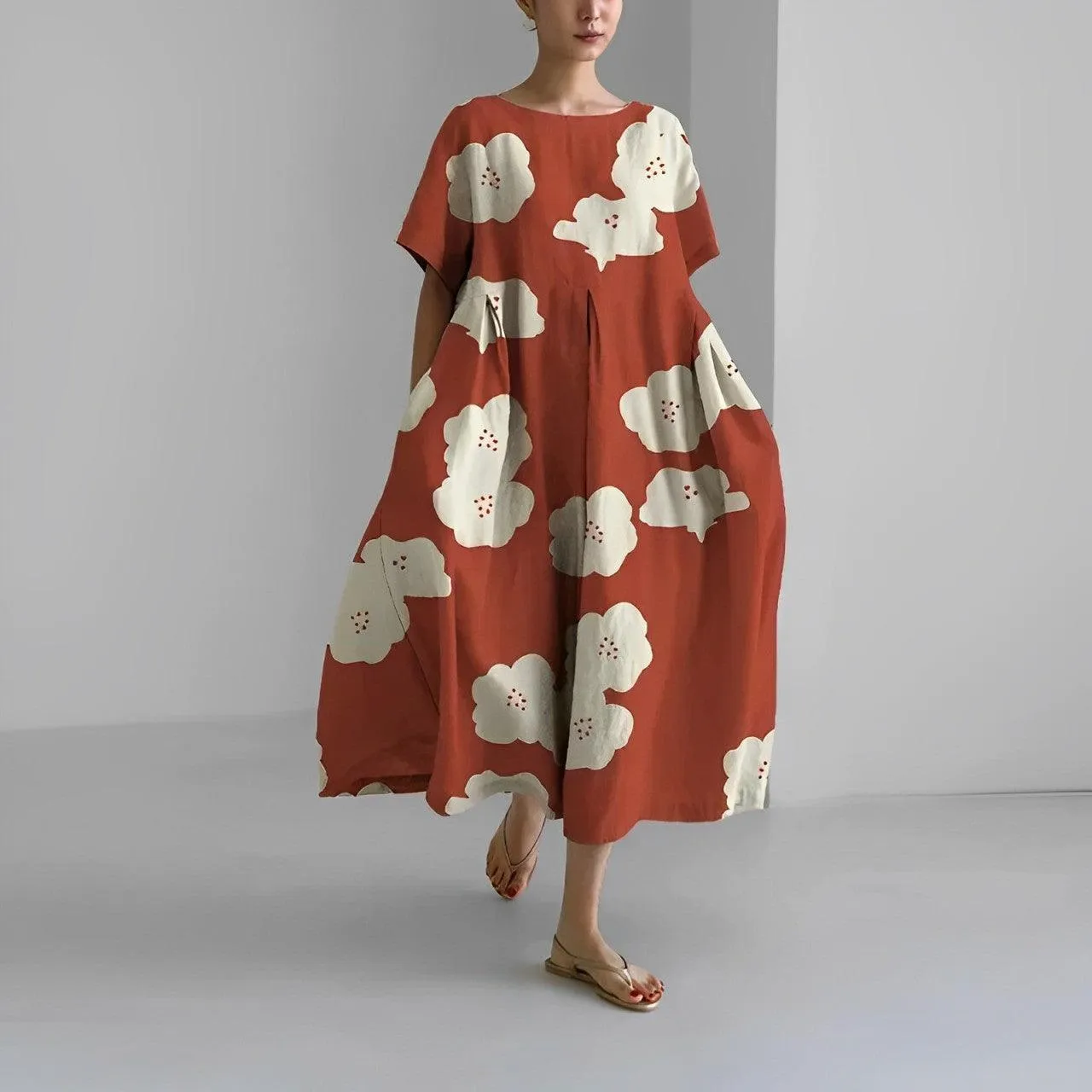 Boho Belle™ | Women's Floral Print Swing Dress | Casual Loose Fit, Lightweight Fabric & Comfortable Design