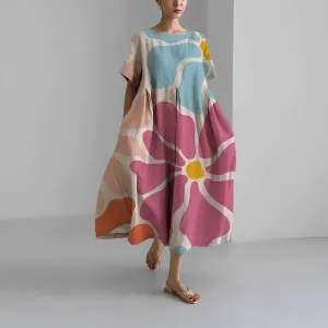 Boho Belle™ | Women's Floral Print Swing Dress | Casual Loose Fit, Lightweight Fabric & Comfortable Design