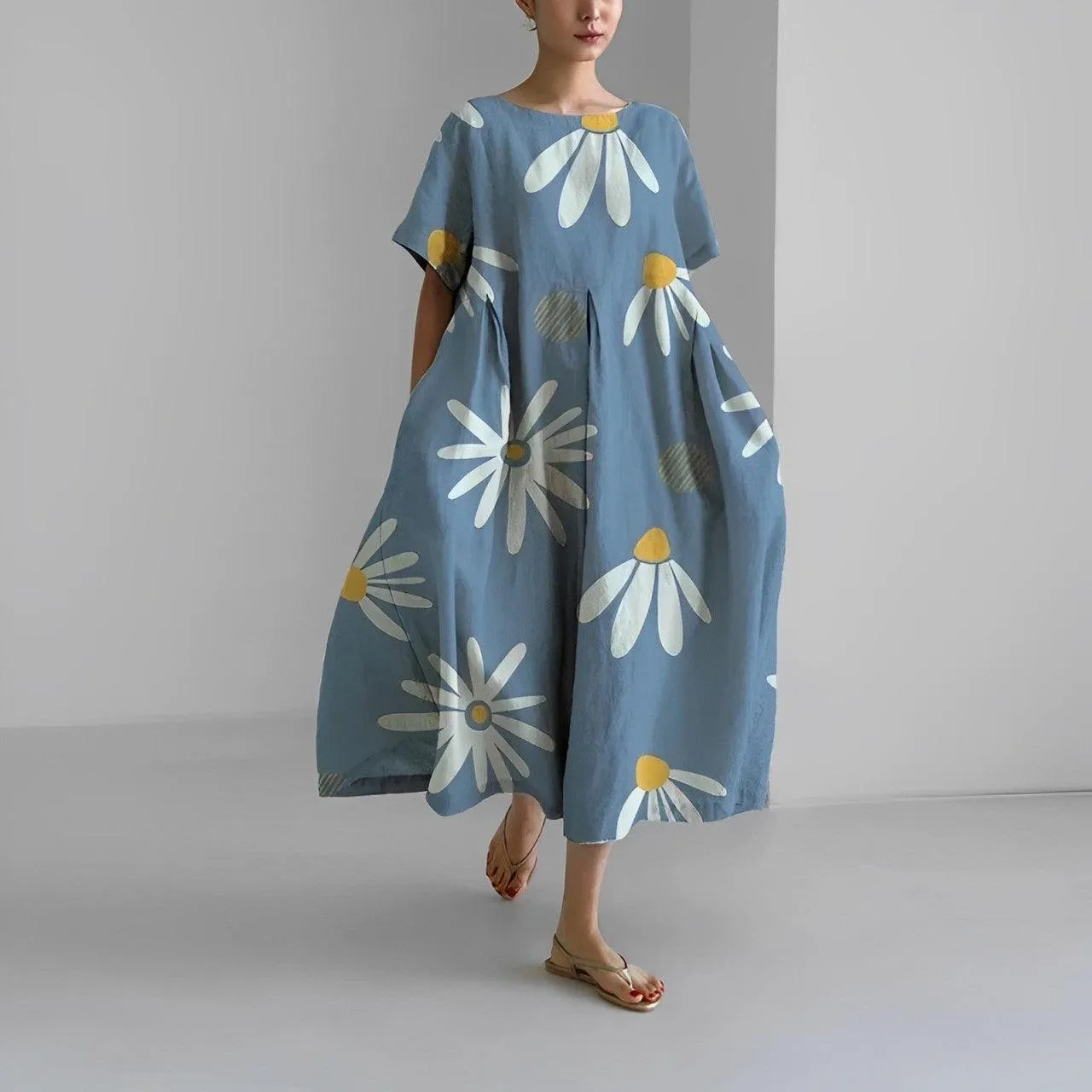 Boho Belle™ | Women's Floral Print Swing Dress | Casual Loose Fit, Lightweight Fabric & Comfortable Design