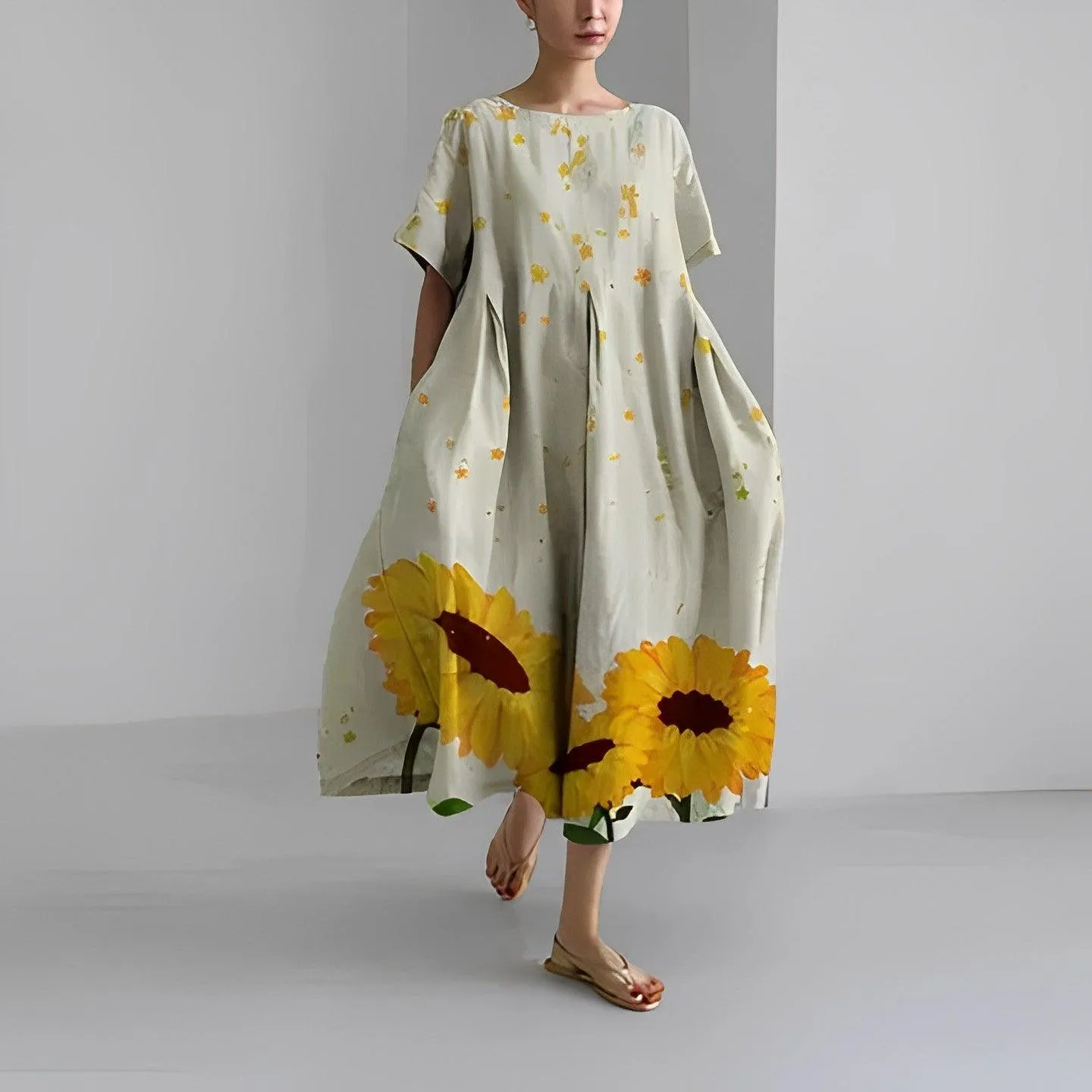 Boho Belle™ | Women's Floral Print Swing Dress | Casual Loose Fit, Lightweight Fabric & Comfortable Design