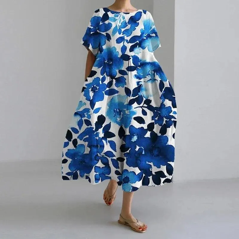 Boho Belle™ | Women's Floral Print Swing Dress | Casual Loose Fit, Lightweight Fabric & Comfortable Design
