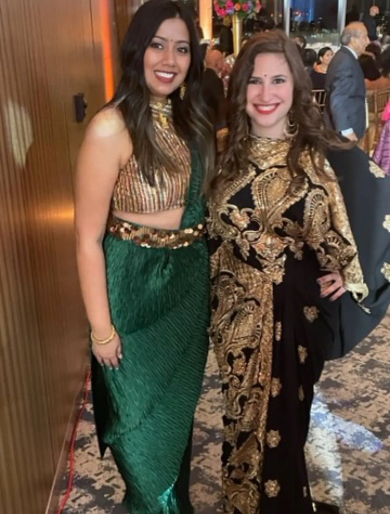 Bottle Green Pre-Draped Sari