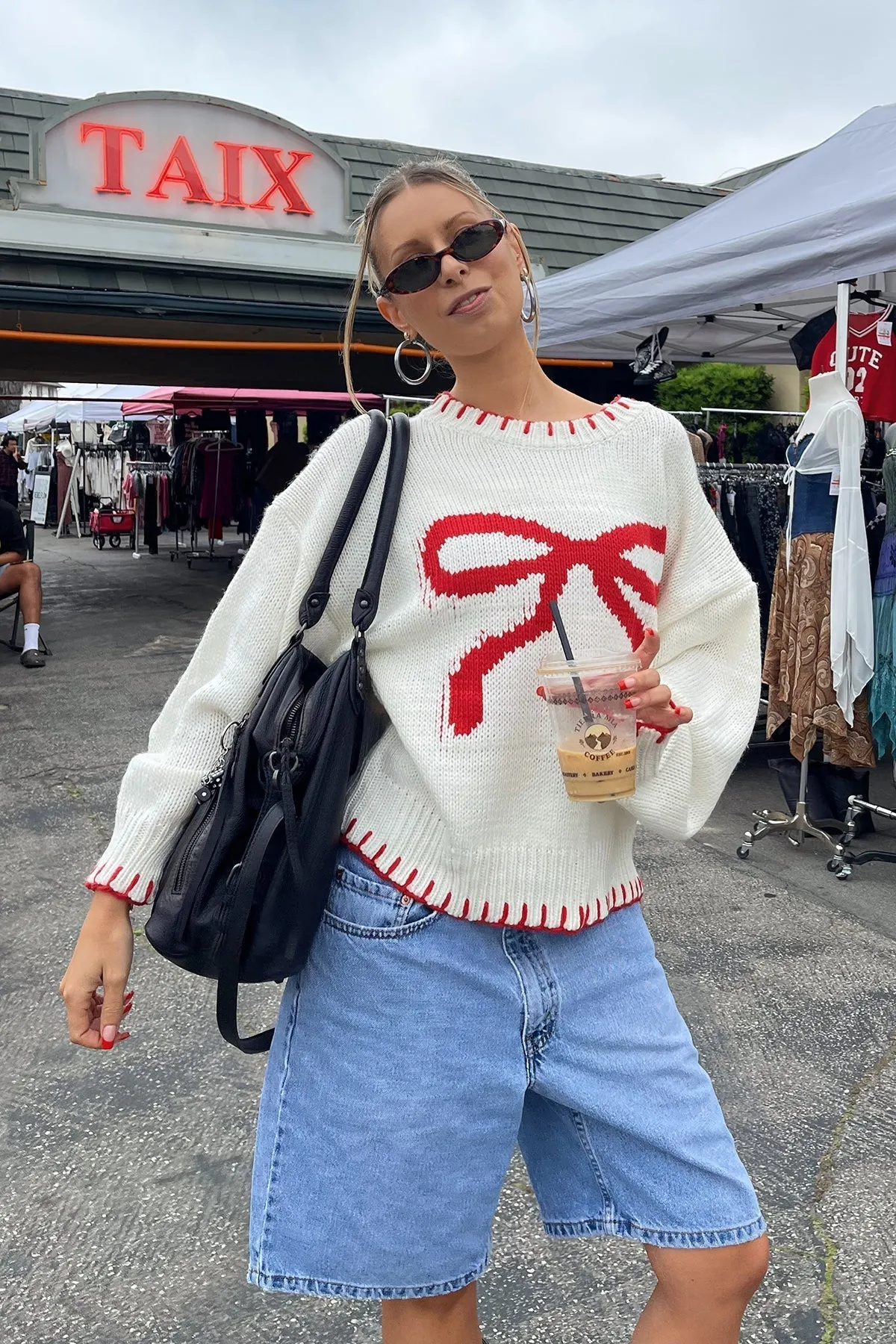 Bow Accent Knit Top
