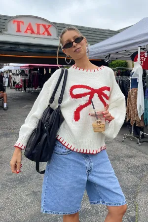 Bow Accent Knit Top