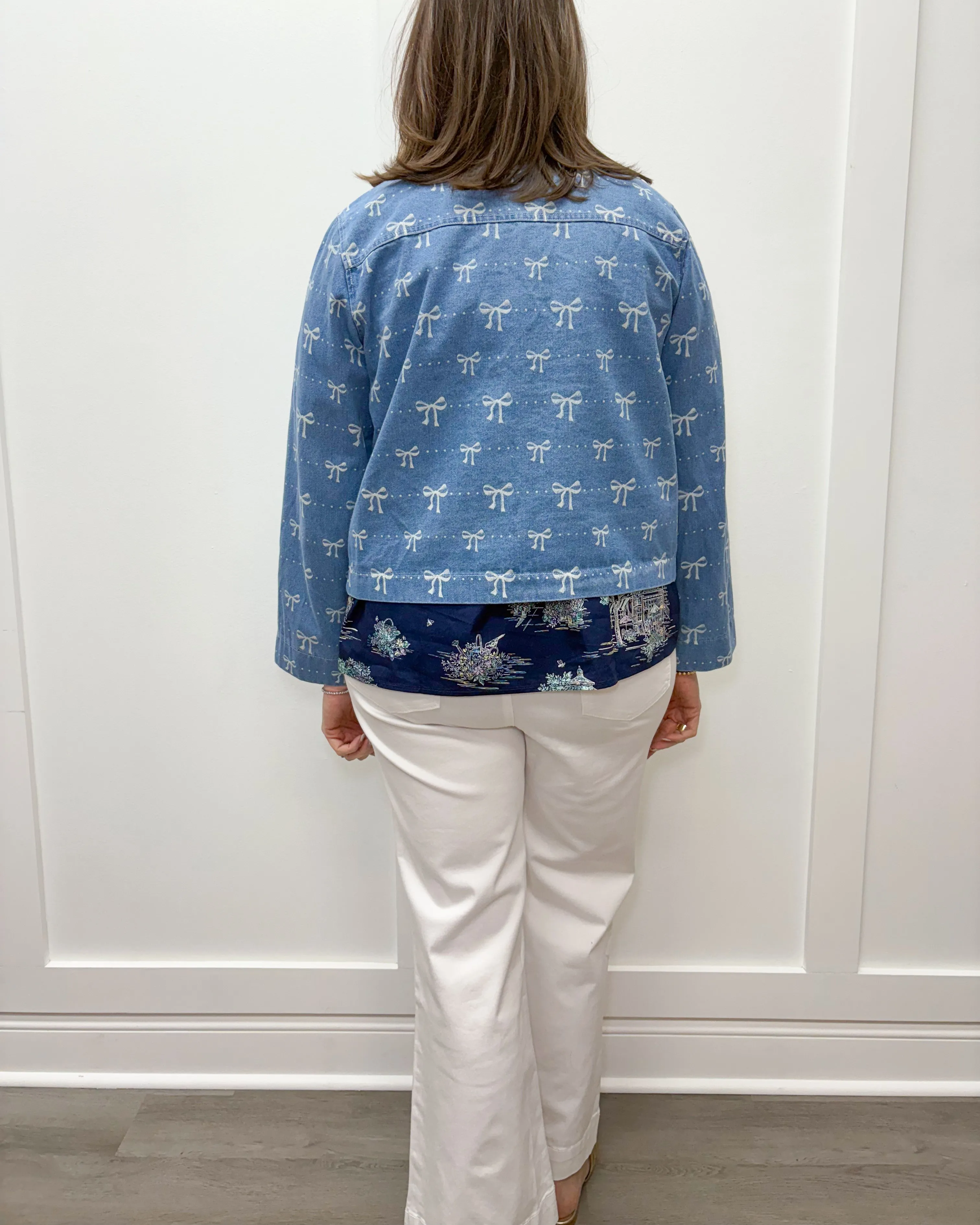 Bow Jean Jacket - Light Denim