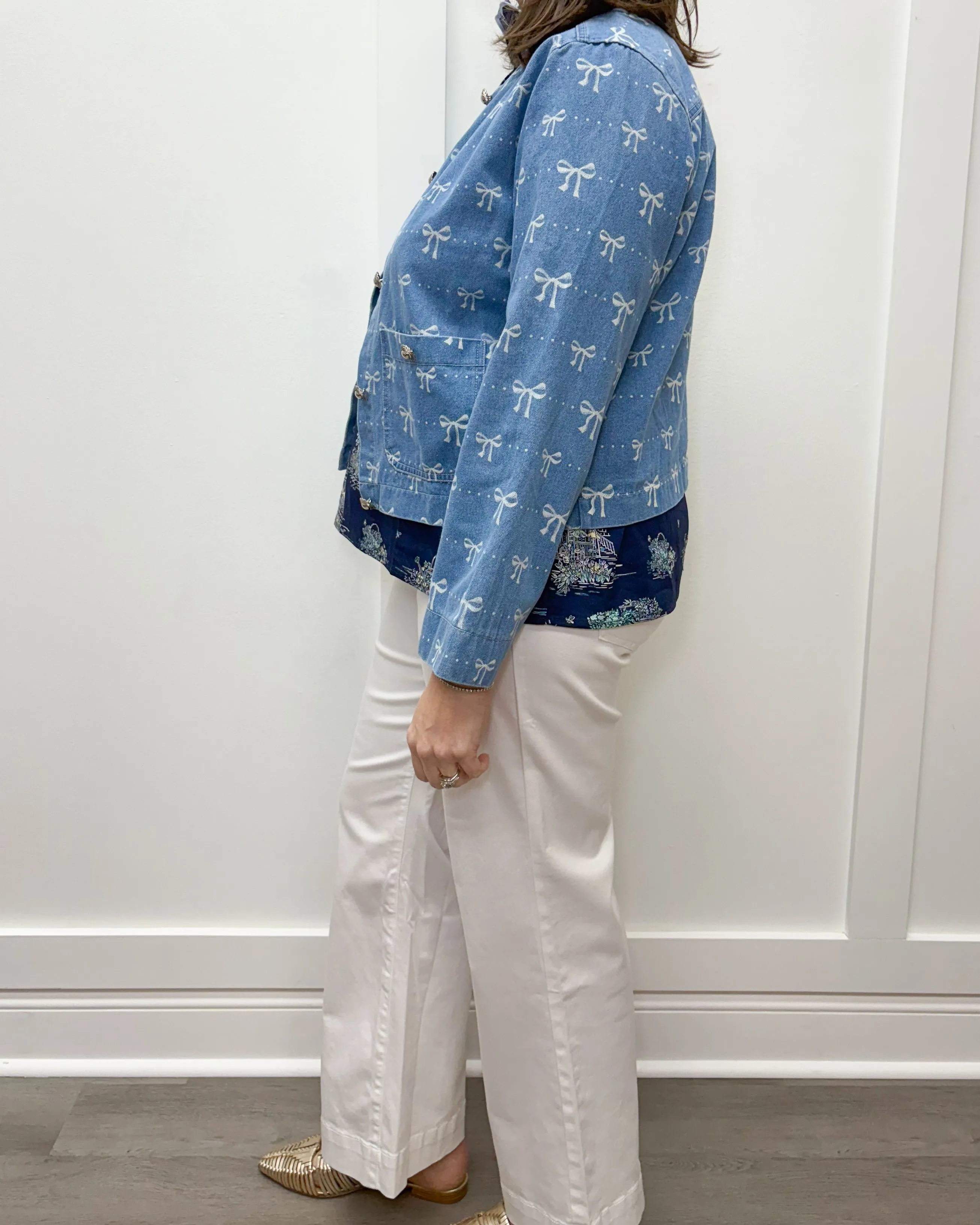 Bow Jean Jacket - Light Denim