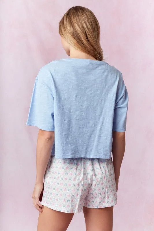 Bow Lace Laser Cut Embroidery Detail Top
