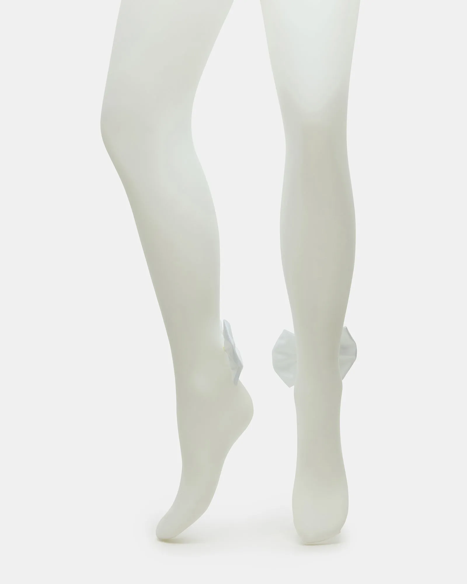 BRIDAL BOW TIGHTS SHEER WHITE