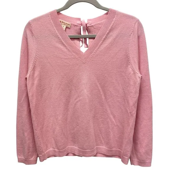 Brooks Brothers Red Fleece Merino Wool Women's M Pink Cardigan V Neck Sweater
