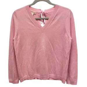 Brooks Brothers Red Fleece Merino Wool Women's M Pink Cardigan V Neck Sweater