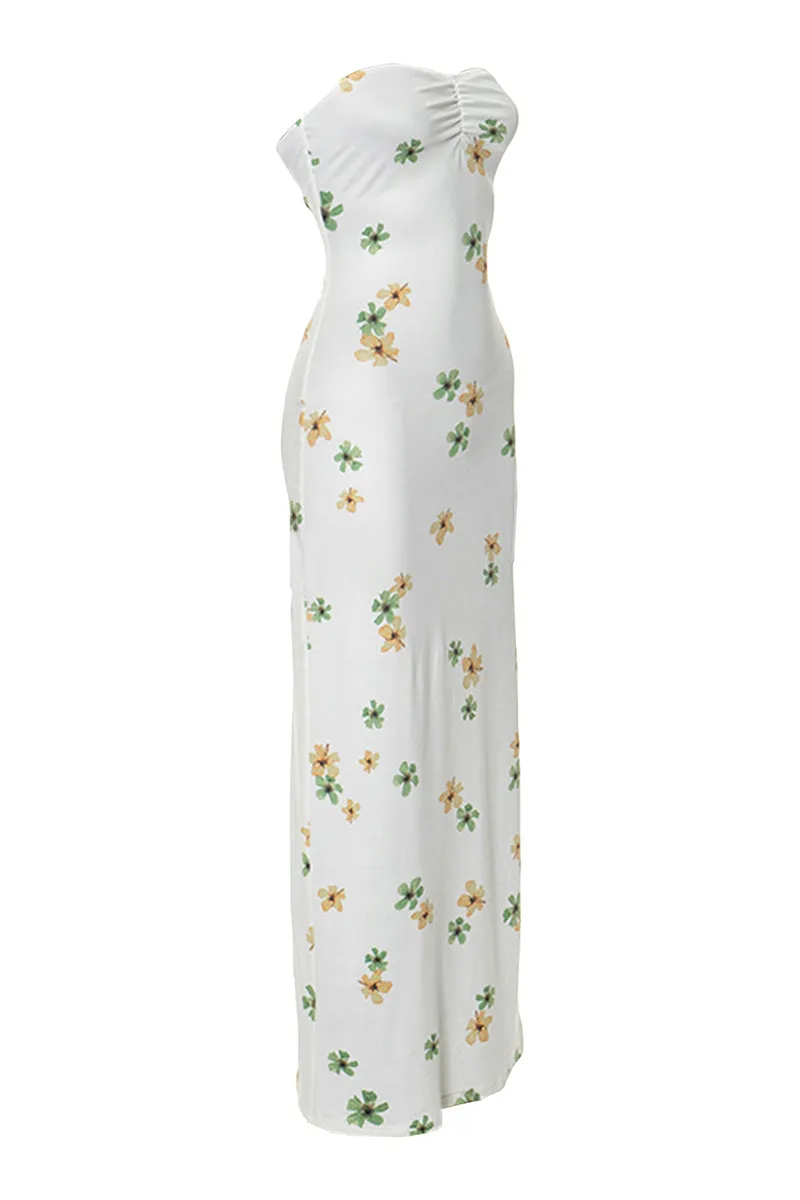 BS3176 Floral Long Tube Dress