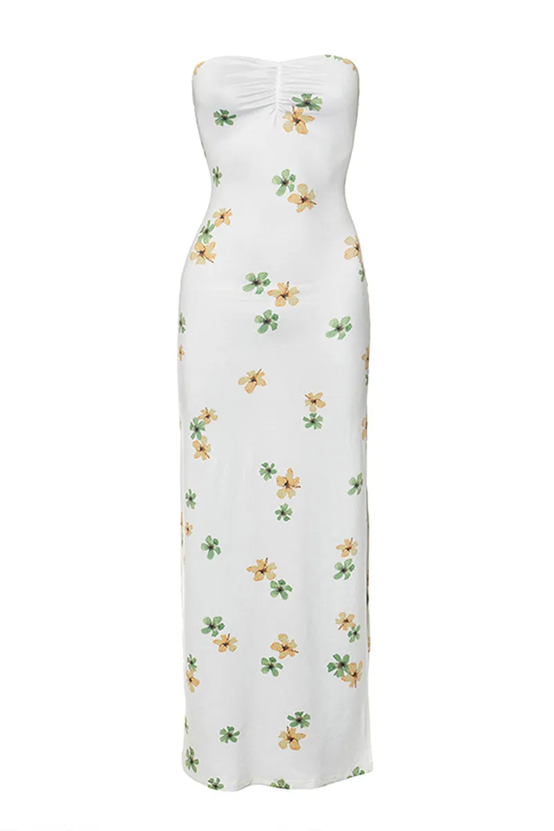 BS3176 Floral Long Tube Dress